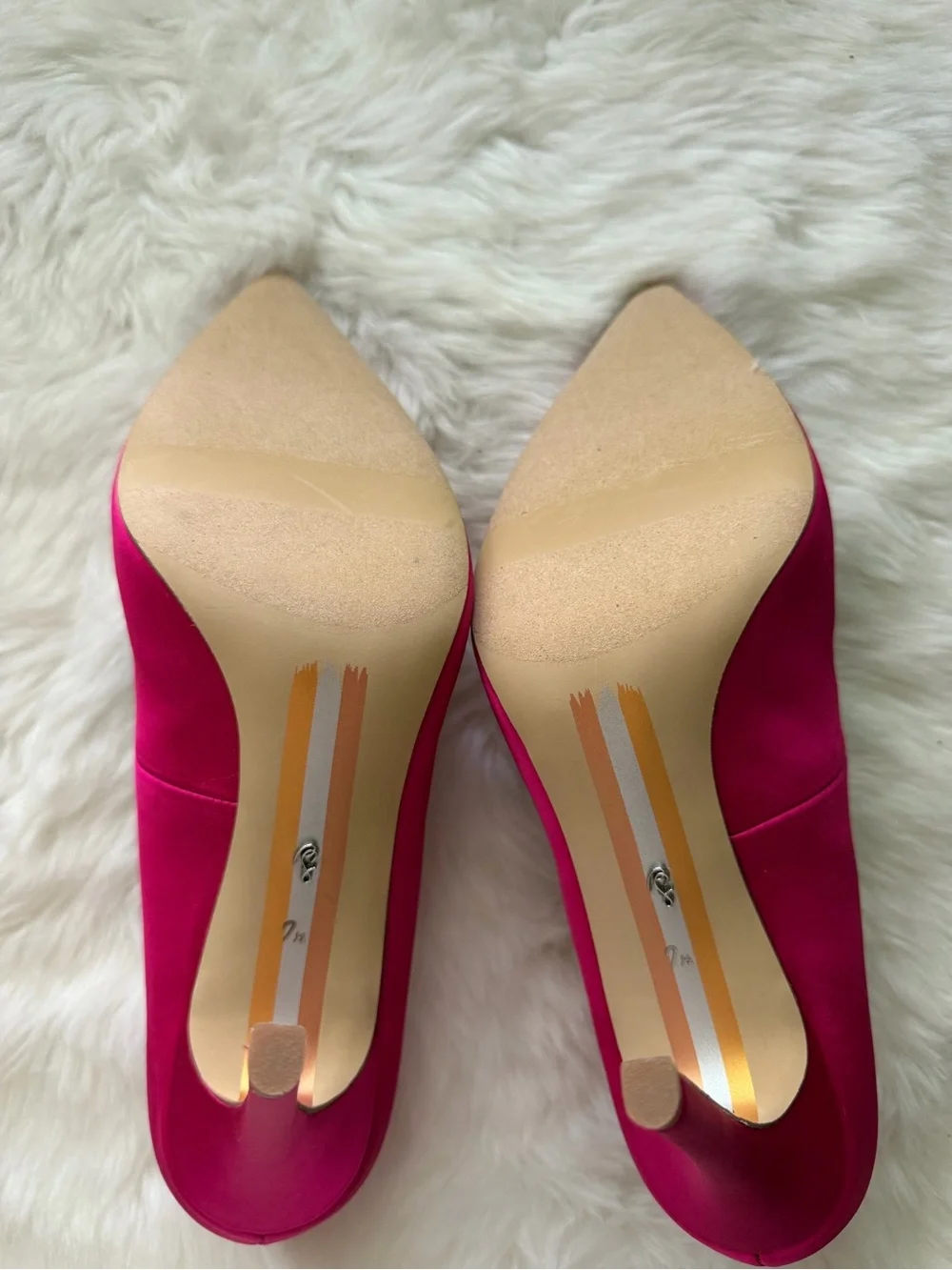 New! Sam Edelman Fuchsia Satin Pointed Toe Crystal Buckle Pumps